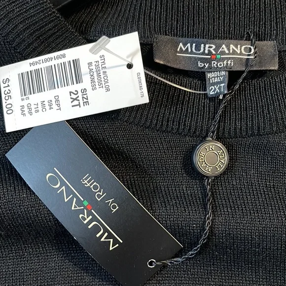 Brand new never worn black Murano men sweater shirt by Raffi. Rich black 2XT $70